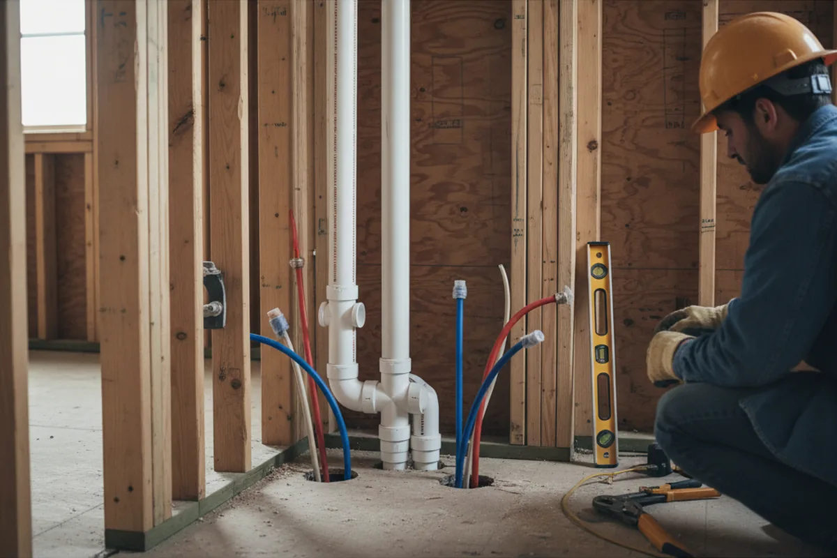 Drain and supply rough-in during Garbage Disposal Repair in Dundalk