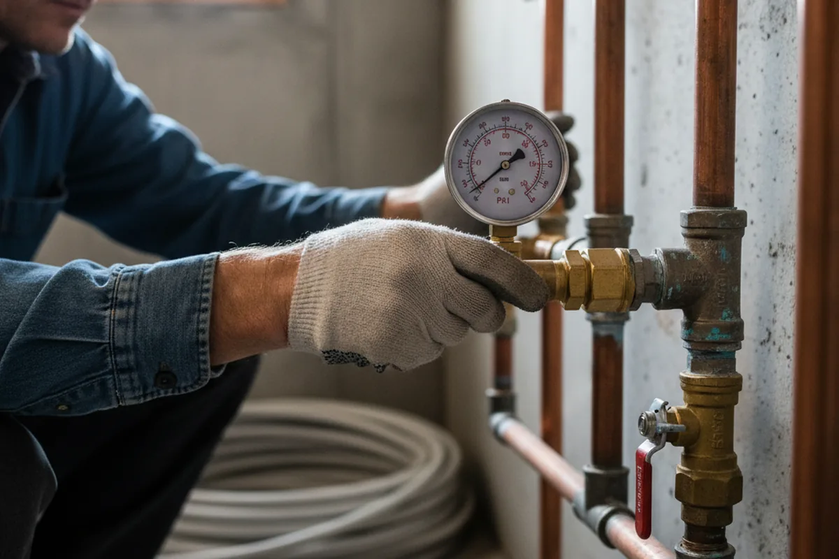 Pressure testing a repaired line during Water Line Repair in Dundalk